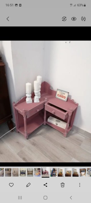 Mueble rinconera rosa madera