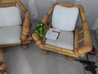 Conjunto Sofá, Sillones y Mesa Ratán