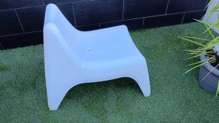 2 Poltrone da esterno bianche in plastica