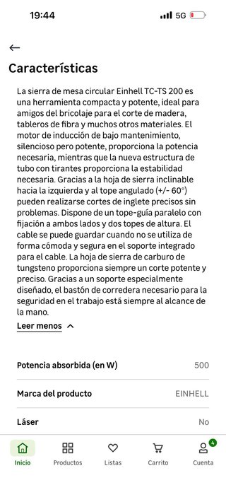 Sierra de mesa Einhell
