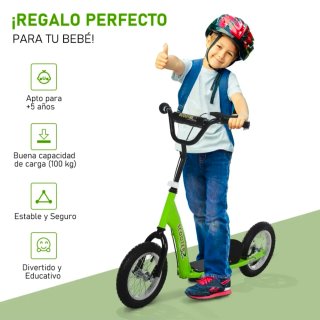 Patinete niños +5 años verde nuevo