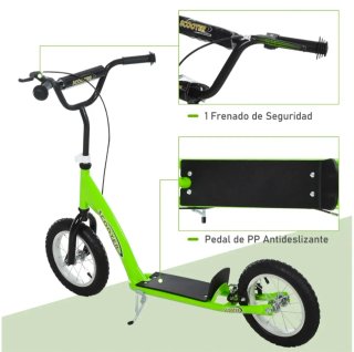 Patinete niños +5 años verde nuevo