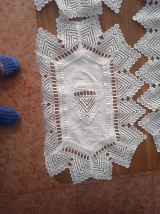 Set di 3 tappeti decorativi bianchi