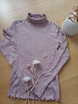 Camiseta niña canalé fino estampado floral