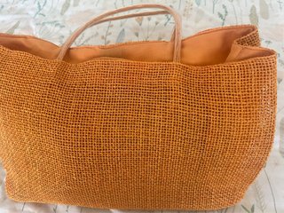 Bolso de rafia naranja