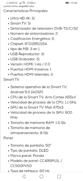 Smart TV 50 pulgadas