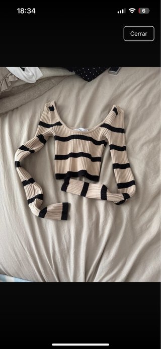 Top Bershka rayas beige y negro T.XS Puesto 2 vces