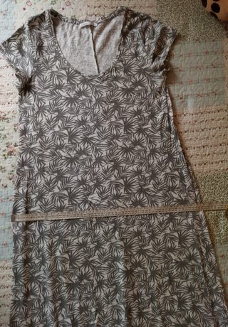 Vestido largo estampado verde y blanco