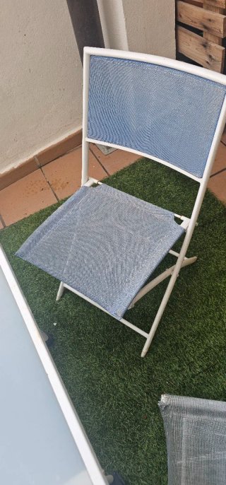 Mesa exterior plegable cristal y metal
