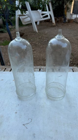 2 Vecchie Bottiglie di Siero in Vetro