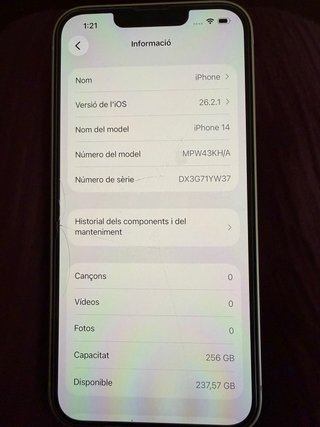 Iphone 14 256GB 75% batería