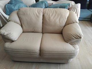 2 Sofás Polipiel Beige 2 y 3 plazas