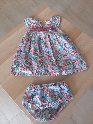 Vestido y braguita bebé 6/9 meses floral