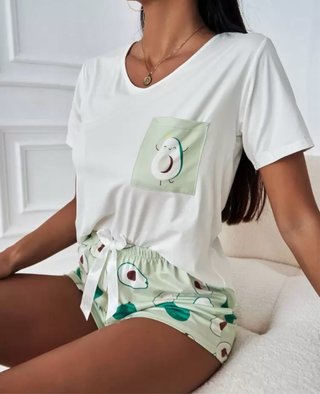 Pijama corto aguacate talla única
