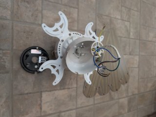 Ventilador de Techo Blanco con Aspas Madera