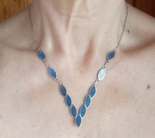 Conjunto de plata y lapislázuli.