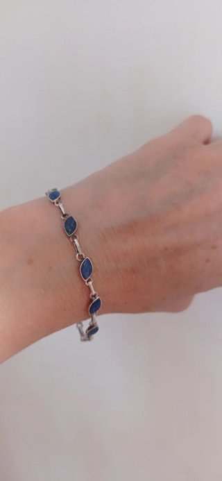 Conjunto de plata y lapislázuli.