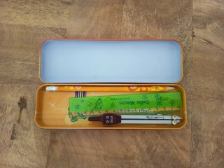 Estuche escolar metálico con dibujo