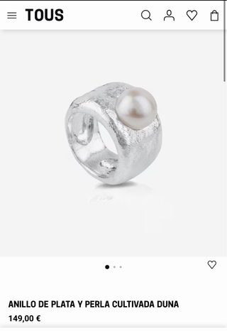 Anillo Tous Plata Perla