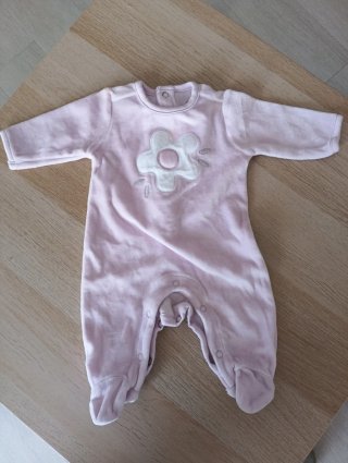 Pijama bebé 0 meses rosa flor