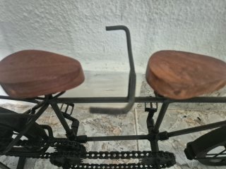 Escultura Bicicleta Tandem Metal y Madera