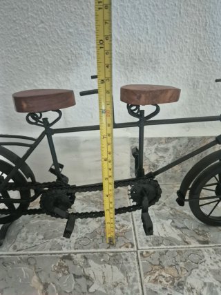 Escultura Bicicleta Tandem Metal y Madera