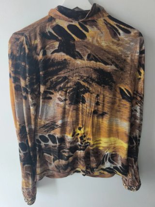 Blusa Y2K Animal Print Elastica Taglia M/L