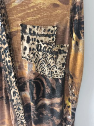 Blusa Y2K Animal Print Elastica Taglia M/L