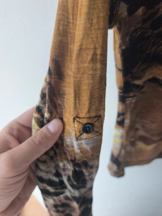 Blusa Y2K Animal Print Elastica Taglia M/L