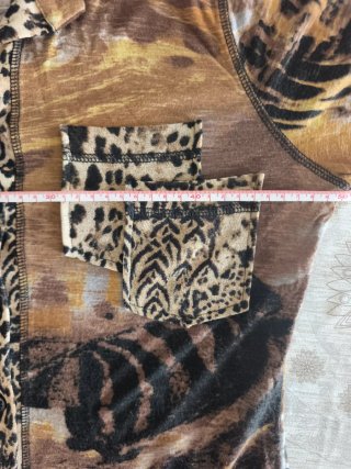 Blusa Y2K Animal Print Elastica Taglia M/L