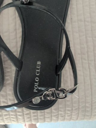Sandalias Polo Club Negras con Piedras