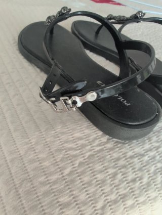 Sandalias Polo Club Negras con Piedras