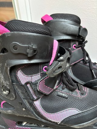 Patines Oxelo Talla 37 Negros y Rosas