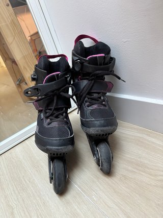 Patines Oxelo Talla 37 Negros y Rosas