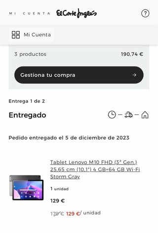 Tablet Lenovo Negra Multicolor 10,1 pulgadas