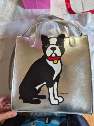 Bolso Marc Tetro Perro Boston Terrier Plata