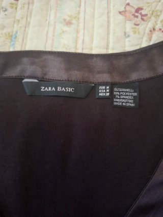 Blusa Zara Basic Chocolate Talla M