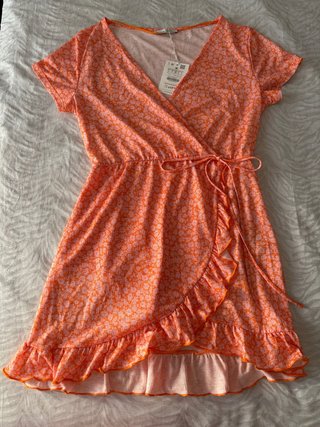 Vestido Pull&Bear floral naranja