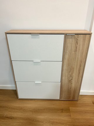 Mueble Zapatero Blanco y Madera