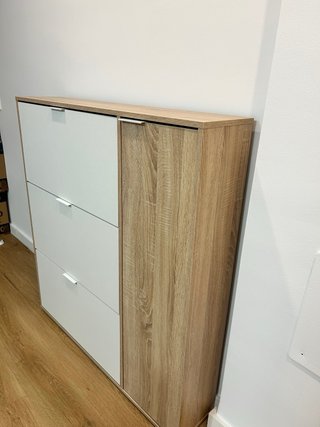 Mueble Zapatero Blanco y Madera