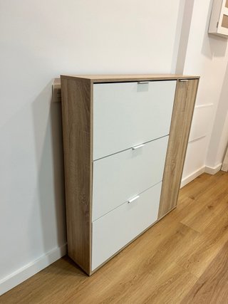 Mueble Zapatero Blanco y Madera