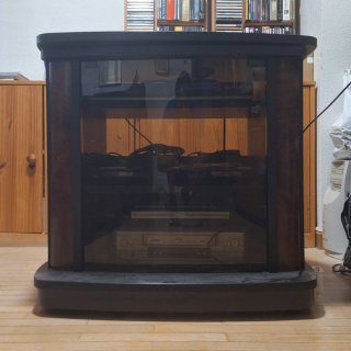 Mueble TV cristal y madera