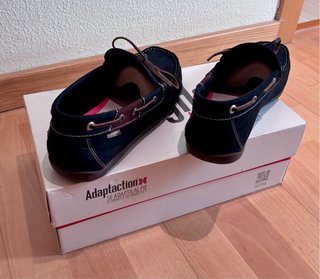 Mocasines (náuticos) de piel Azul Marino y Marrón