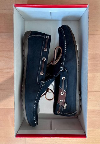 Mocasines (náuticos) de piel Azul Marino y Marrón