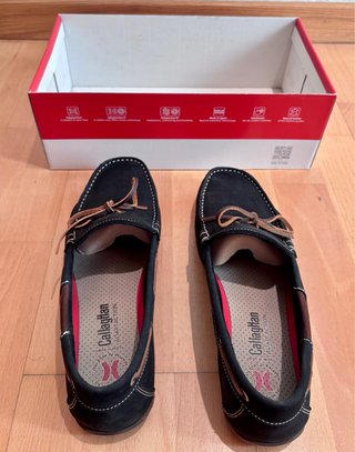 Mocasines (náuticos) de piel Azul Marino y Marrón
