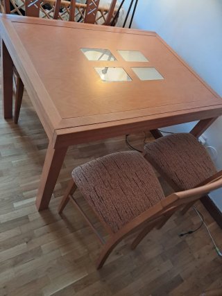 Conjunto comedor mesa madera y 6 sillas