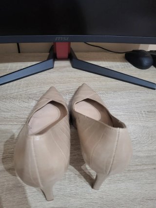 Zapatos tacón Stradivarius nude cocodrilo