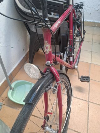 Bicicleta de paseo roja solo el cambio de marcha