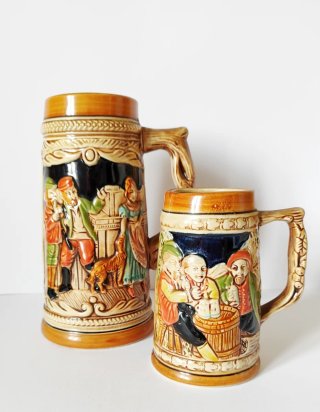 Lote de jarras de cerveza vintage japonesas años80