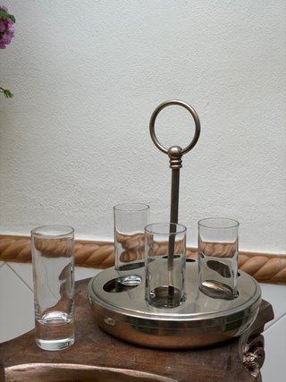 Set di 4 Bicchieri da Shot con Supporto